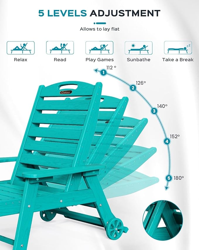 Outdoor Chaise Lounge Chair Set of 2, Patio Lounge Chairs - Image 4