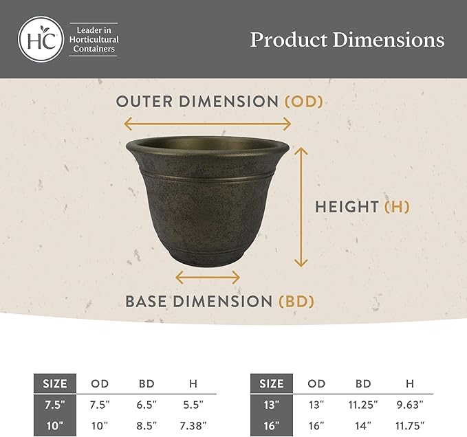 The HC Companies Sierra Round Self-Watering Pot - Image 5
