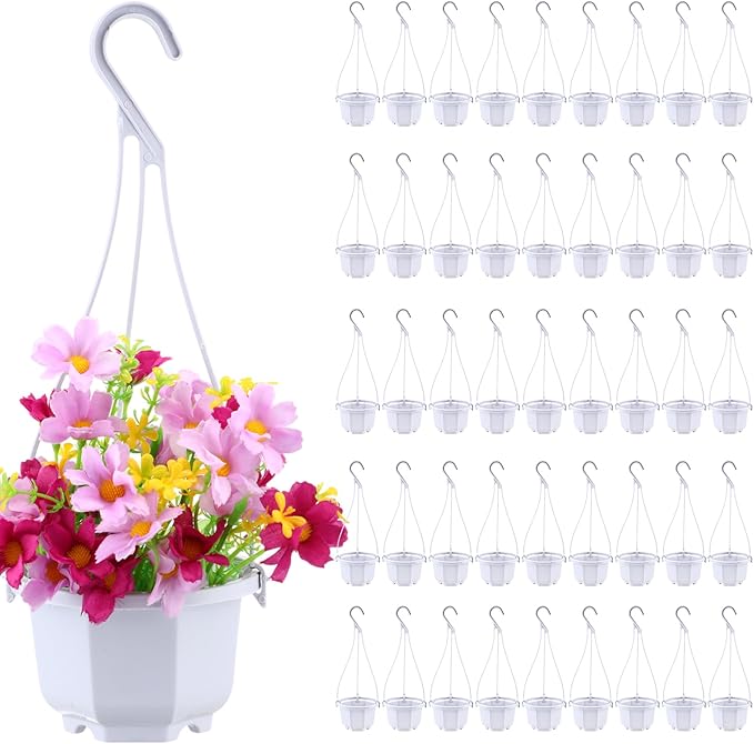 Roshtia 50 Pcs 3.7 inch Plastic Hanging Plant Pots by Roshtia