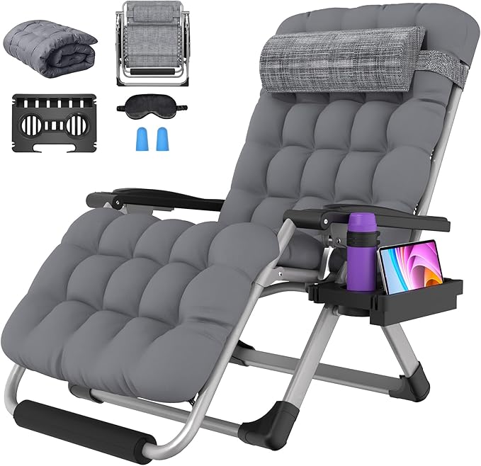 Suteck Oversized Zero Gravity Chair, 33In XXL Outdoor Recliner Chair by Suteck