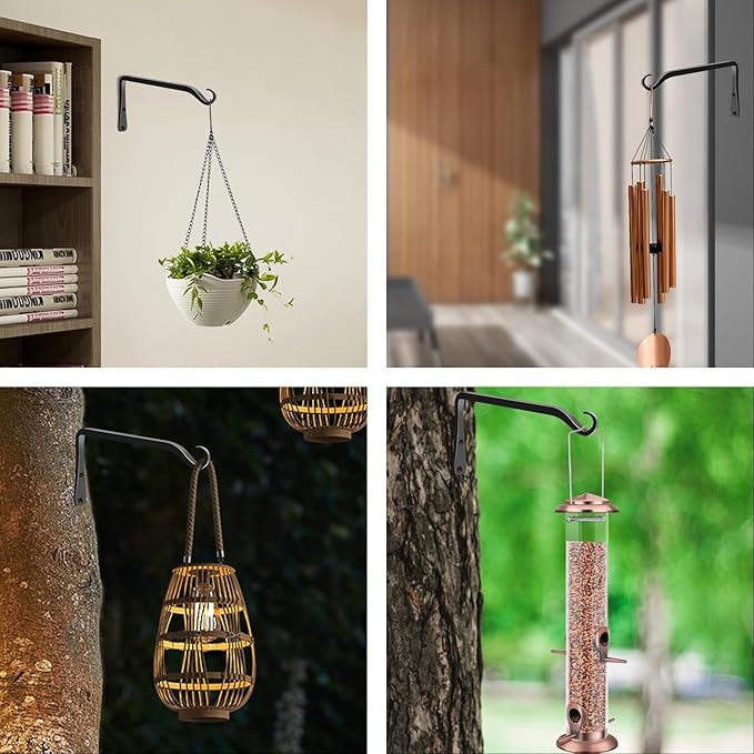 FEED GARDEN 2 Pack 8 Inch Hanging Plant Bracket Wall Hooks Decorative Plant - Image 7