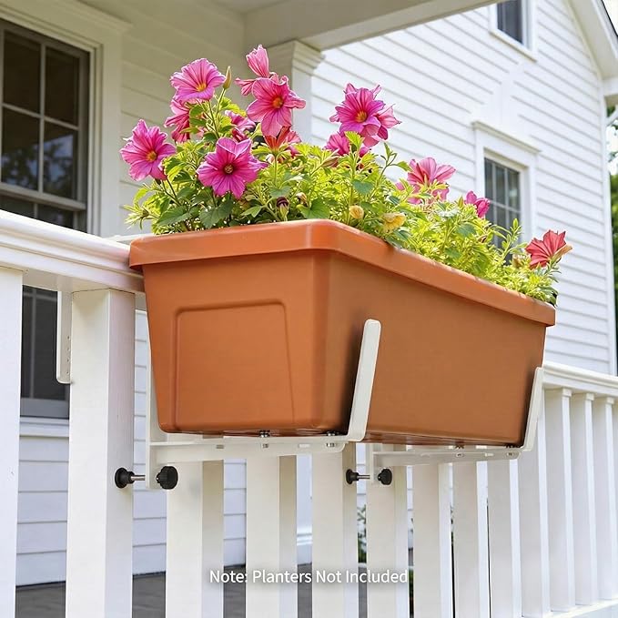 Window Box Brackets, Adjustable Planter Box Brackets, Heavy Duty Iron Flower - Image 2