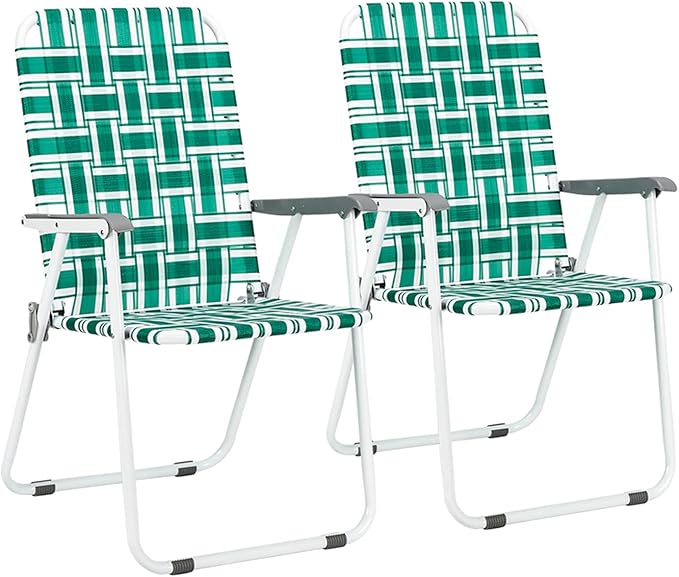 VINGLI Patio Lawn Webbed Folding Chairs1 Piece, Outdoor Beach Chair Portable by VINGLI