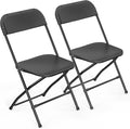VINGLI 2 Pack Black Plastic Folding Chair, Indoor Outdoor Portable Stackable by VINGLI