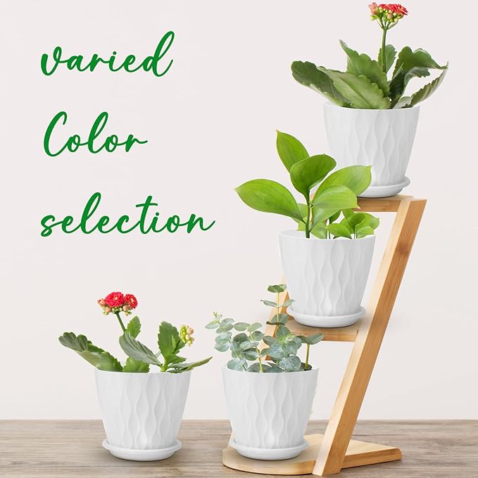 6 inch Plant Pots, 5 Pack Flower Pots Outdoor Indoor, Planters - Image 5