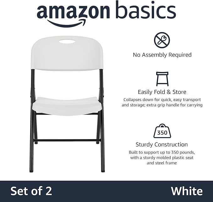 Amazon Basics Portable Folding Plastic Chair - Image 4