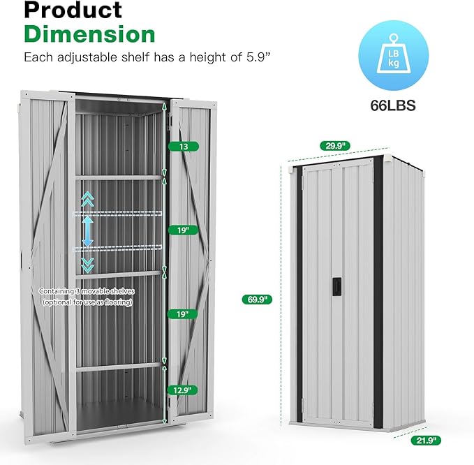 AECOJOY Outdoor Storage Cabinet Waterproof - Image 6
