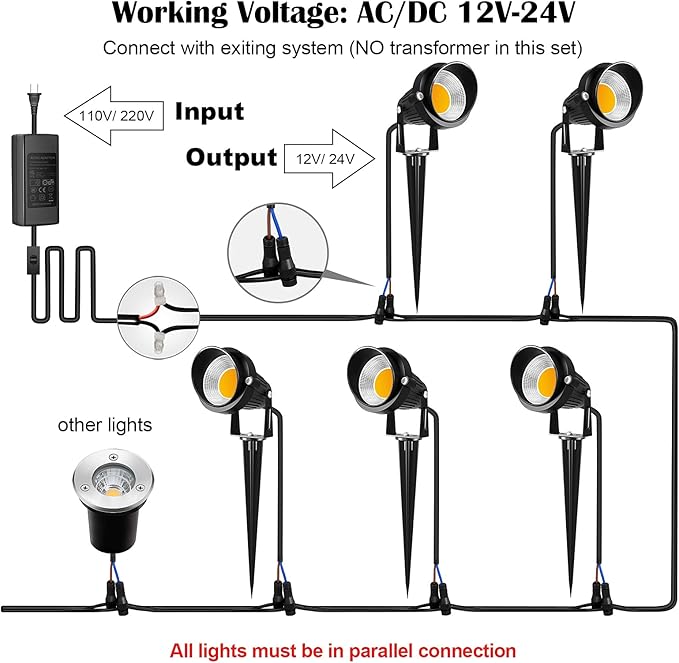 ZUCKEO 10W Landscape Lighting Low Voltage LED Landscape Lights, IP66 Waterproof - Image 5