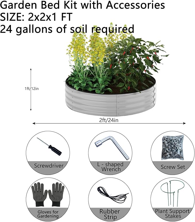 Galvanized Metal Planter Raised Garden Bed Kit - Image 3