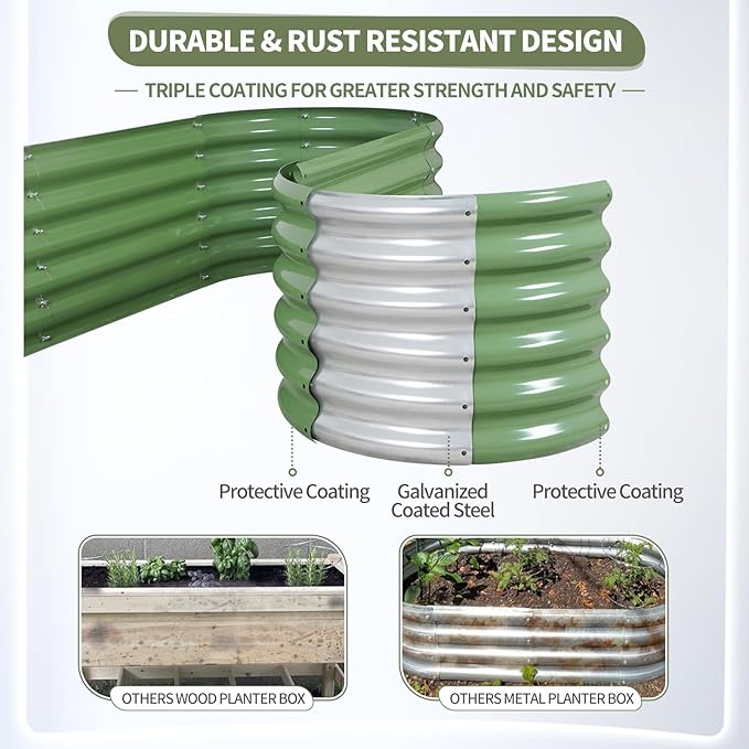 Galvanized Raised Garden Bed Outdoor- 2 Pcs Raised Beds - Image 3