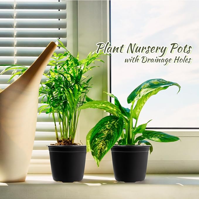 Anyumocz 120Pcs 0.5 Gallon Plant Nursery Pots, Plastic Pots - Image 5