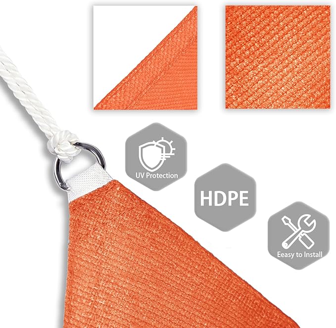 Patio Paradise 26' x 26' x 26' Sun Shade Sail Triangle Canopy Shade Cloth - Image 3