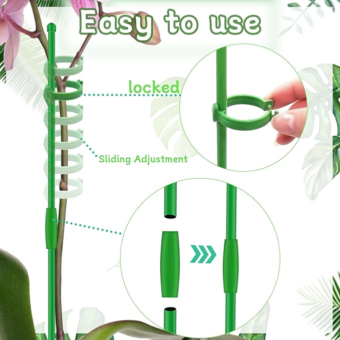 Plant Stakes 18Inch, HAINANSTRY Adjustable Length Garden Stakes, Plant Stakes - Image 4