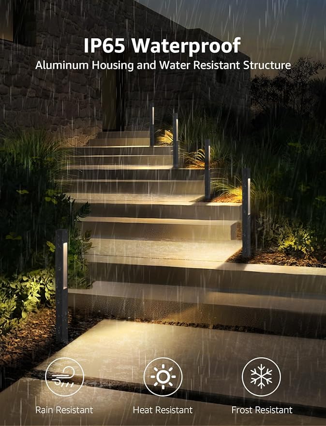 SUNVIE Low Voltage Landscape Lights 3W LED Pathway Lights Wired Aluminum - Image 5