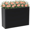 Metal Large Planter Box 30" L x 12" W x 24" H, Heavy Duty Tall Rectangle by Baotree