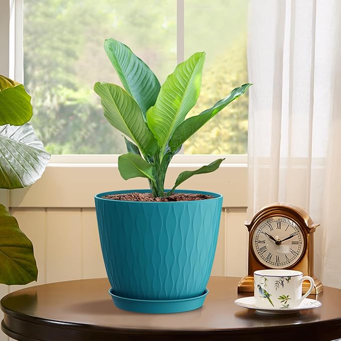 6 inch Plant Pots, 5 Pack Flower Pots - Image 5