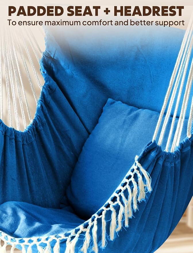 Chihee Hammock Chair Hanging Swing Max 500 Lbs 2 Cushions Included Metal - Image 4