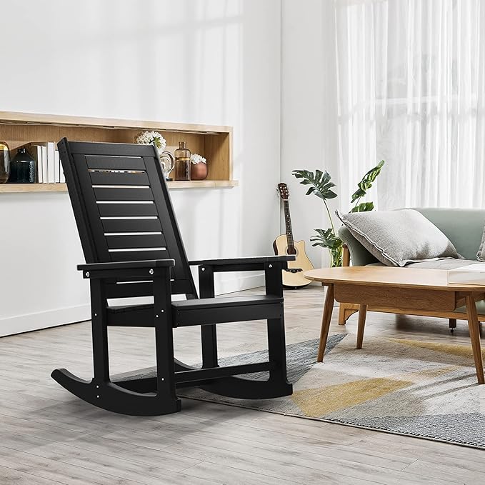 GREENVINES Outdoor Rocking Chairs | Set of 2 | Porch Rocker | HDPE Plastic | - Image 2