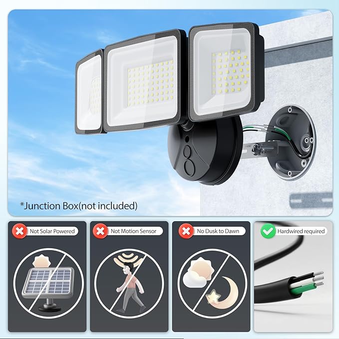 Onforu 130W LED Security Light, 13000LM Outdoor Indoor Flood Light Switch - Image 2