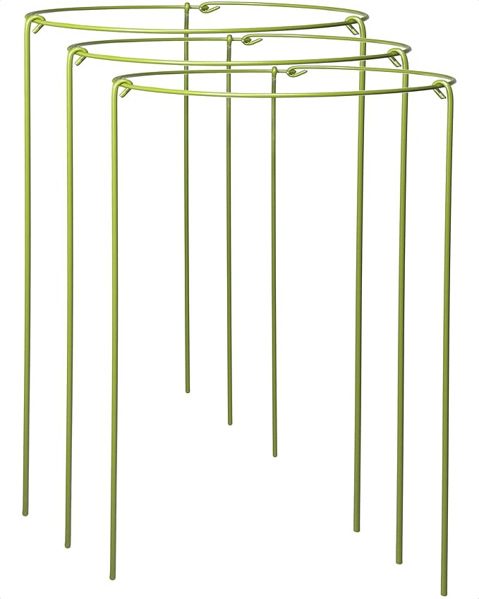 3-Pack Heavy Duty Plant Support Stakes, Metal Plant Ring Cages by Unknown