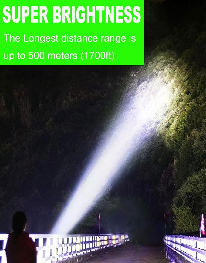 SUYOOULIN Solar Rechargeable LED Soptlight Flashlight, Super Bright 7000LM - Image 2