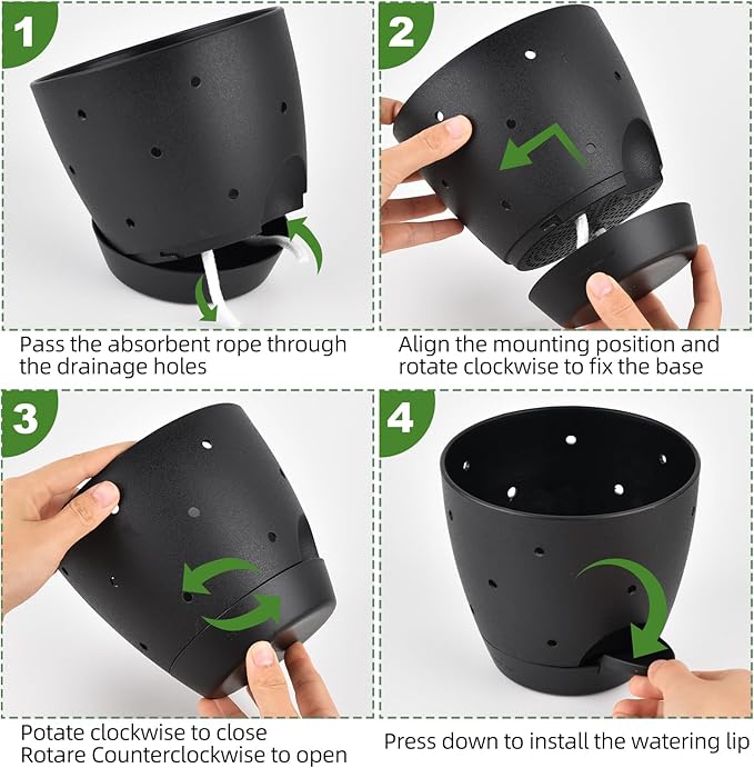 6 Inch Orchid Pots with Holes, 2 Pack Self Watering Planters - Image 5