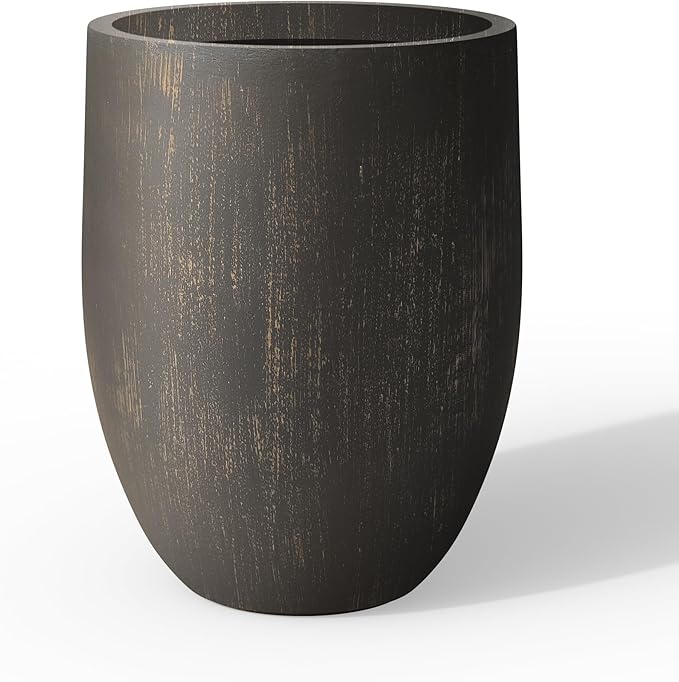 Kante Tall Concrete Planter, 21.7-Inch Height Antique Bronze Large Indoor by Kante
