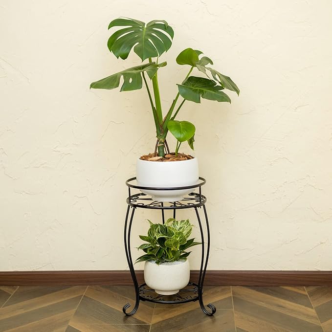 FaithLand 2 Pack Plant Stands, Heavy Duty Metal Planter Holder Indoor Outdoor - Image 3