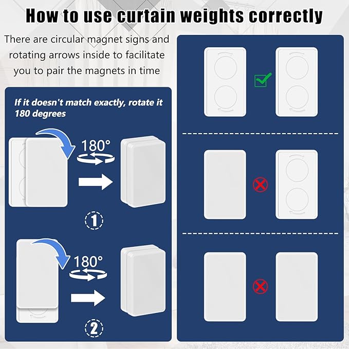 36pcs Outdoor Curtain Weights, Plastic Wrapped Magnetic Drapery Weights - Image 6