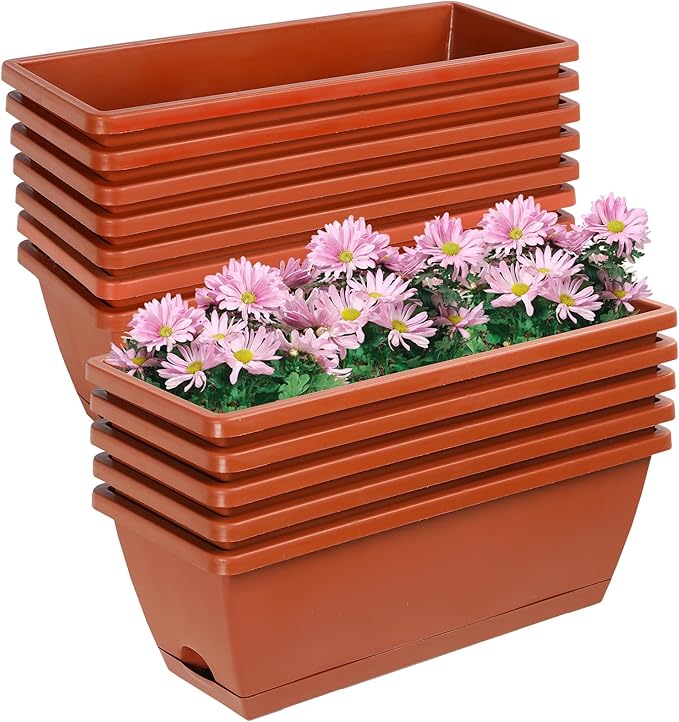 12Pcs 17Inches Rectangle Planter Box by Lysjtsr