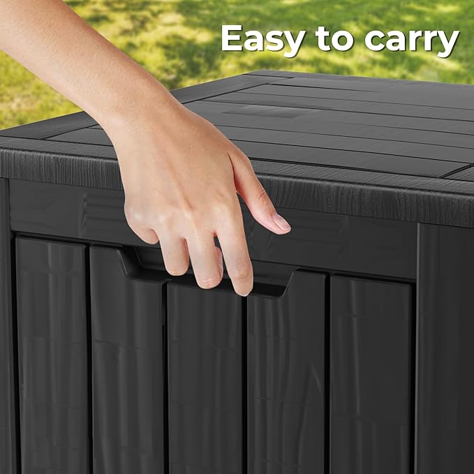 TARKARI 35 Gallon Lockable Resin Deck Box, Waterproof & UV-Resistant Outdoor - Image 6