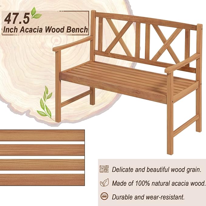 Giantex Patio Garden Bench Loveseat - Image 4