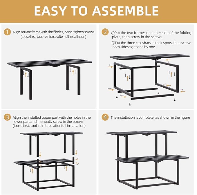 Metal Plant Stand, Foldable Heavy Duty Indoor, Window Iron Plant Shelf - Image 9