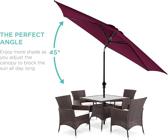 Best Choice Products 10ft Outdoor Table Compatible Steel Polyester Market Patio - Image 2