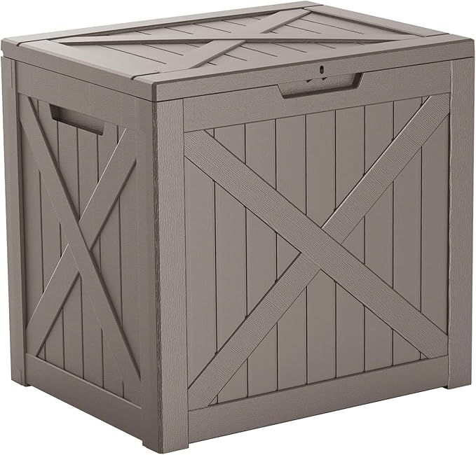 38 Gallon Outdoor Deck Box, Lockable Waterproof Outdoor Storage Boxes by MAIUSCOLI