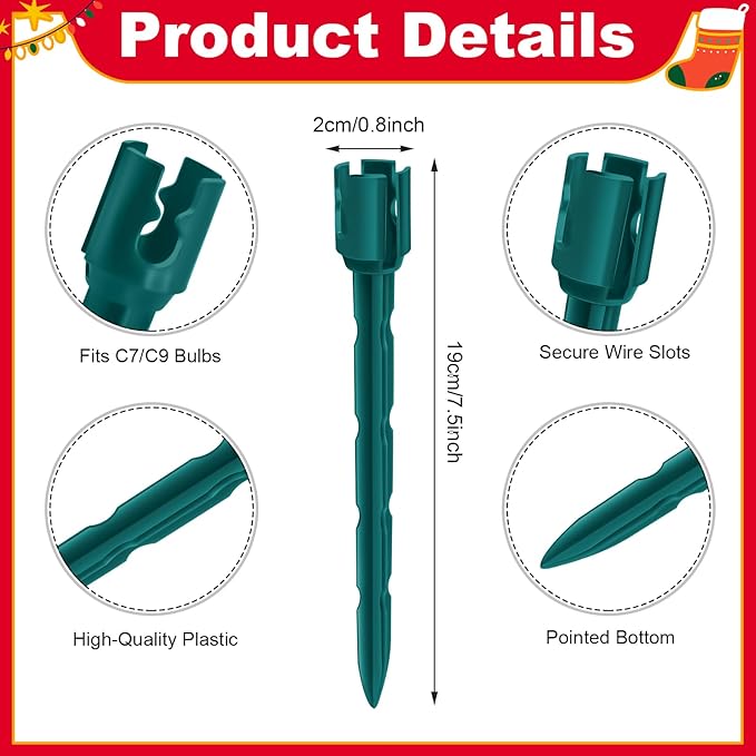 60 Pcs 7.5 Inch Christmas Light Stakes, Christmas Yard Stakes - Image 2