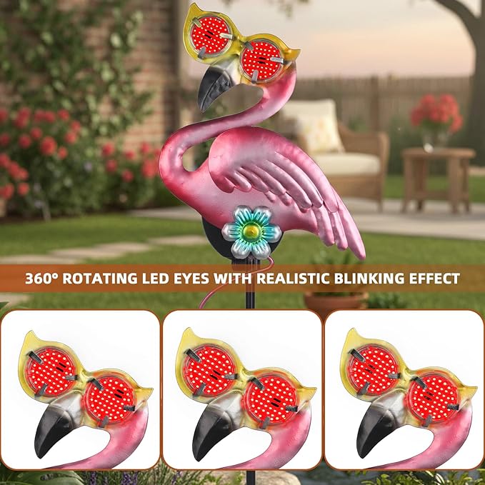 Solar Flamingo Yard Stakes 39.7" - Image 2
