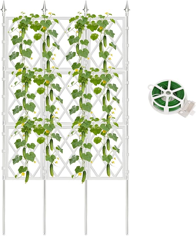 5.25FT Garden Trellis for Climbing Plants Outdoor, Metal Wall Lattice Climbing by ParseBio