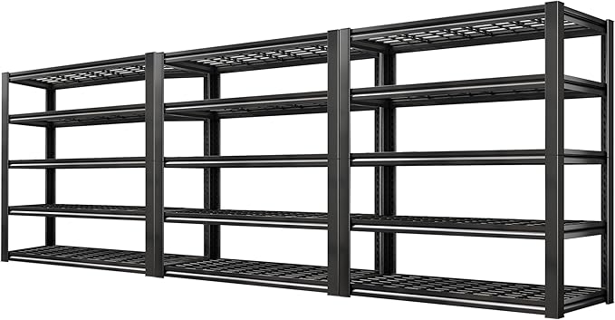 REIBII Garage Shelving 3200LBS, 5-Tier Storage Shelves, Adjustable Industrial by REIBII