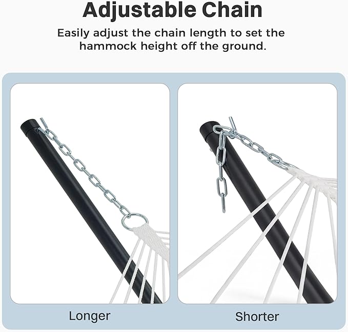 SUPERJARE Hammock with Stand, 2 Person Heavy Duty Hammock Frame, Detachable - Image 6