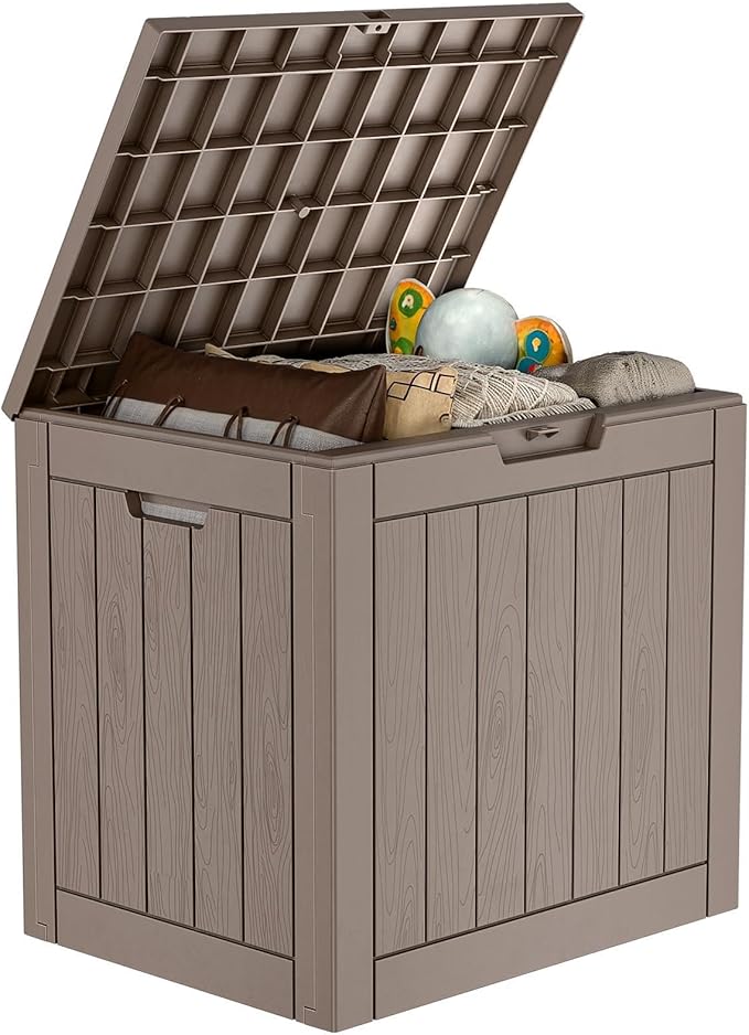 36 Gallon Outdoor Deck Box, Lockable Waterproof Outdoor Storage Boxes by MAIUSCOLI