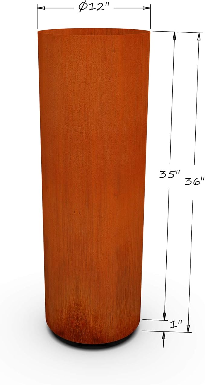 PLANTERCRAFT Corten Steel Metal Planter Box, Round Sizes, Modern Garden Steel - Image 5