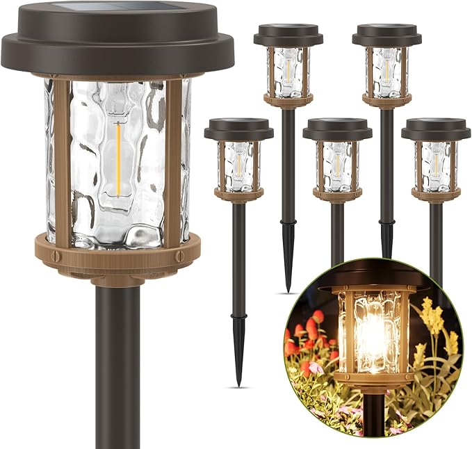 XMCOSY+ Solar Pathway Lights Outdoor, 6 Pack Solar Powered Garden Lights - Image 9