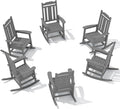 SERWALL Outdoor Rocking Chair Set of 6, Patio Rocking Chair Sets, HDPE Rocking by SERWALL