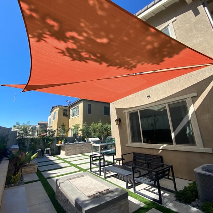 SUNLAX Sun Shade Sail 10' x 12' x 15.6' Terra Red Rectangle Canopy Sail Shade by SUNLAX