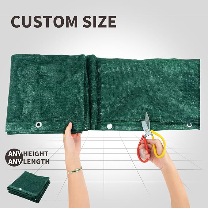 LOVE STORY Custom Size 3'x22' Dark Green Balcony Privacy Screen, UV Block - Image 2