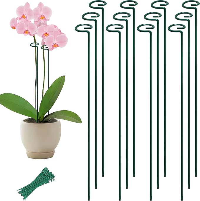 36” Tall Plant Stakes, 12 Pack Plant Support Stakes, 6mm Heavy-Duty Metal by SYITCUN