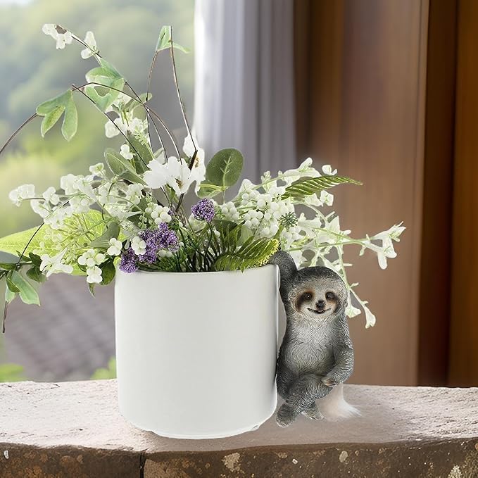 Distinctive Designs Grey Sloth Decorative Plant Pot Hanger - Image 3
