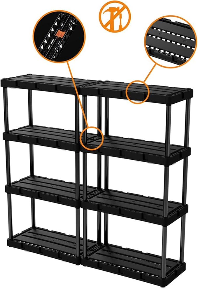 Gracious Living Light Duty Storage Shelves, Knect-A-Shelf 4-Shelf Ventilated - Image 8