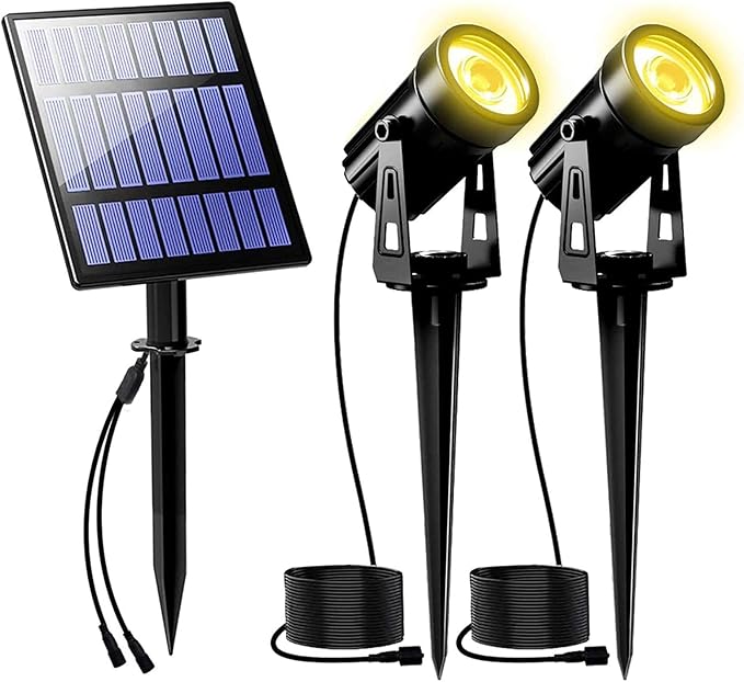 T-SUNUS Christmas Solar Landscape Spotlights Warm White, 2W Garden Spot Lights by T-SUNUSLighting